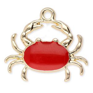 Metall Anh&auml;nger Krabbe Gold-red