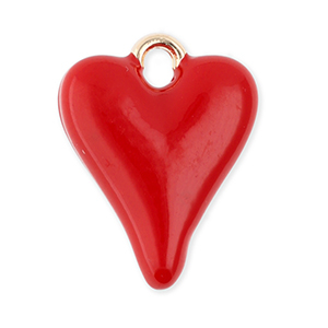 Metall Anh&auml;nger Herz Gold-red