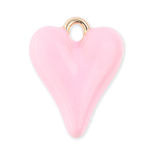 Metall Anh&auml;nger Herz Gold-light pink