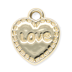 Metall Anh&auml;nger Herz "Love" Gold