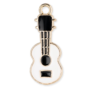 Metall Anh&auml;nger Gitarre Gold-white-black