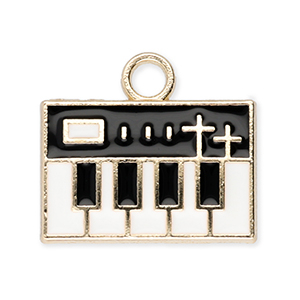 Metall Anh&auml;nger Keyboard Gold-white-black