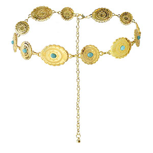 Bauchkettchen Bohemian Gold-turquoise