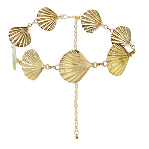 Bauchkettchen Muscheln Gold