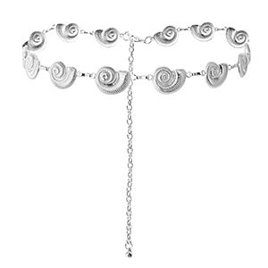 Bauchkettchen Muscheln Silver