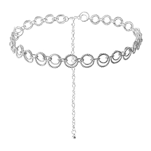 Bauchkettchen Doppelring Silver