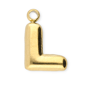 Stainless Steel - Rostfrei Stahl Anh&auml;nger Buchstaben L Gold