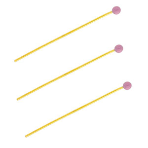 BY31&reg; Stainless Steel - Rostfrei Stahl Schmuckzubeh&ouml;r Nietstifte mit Kugel 35 mm Gold-lavender purple