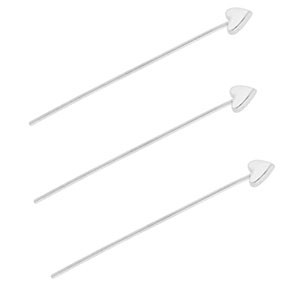 BY31&reg; Stainless Steel - Rostfrei Stahl Schmuckzubeh&ouml;r Nietstifte mit Herz 35 mm Silver