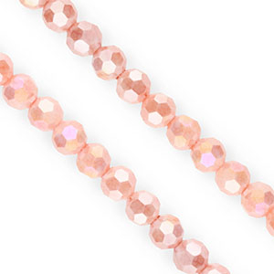 Top Glas Facett Perlen Rund 6&nbsp;mm Salmon pink-AB coating
