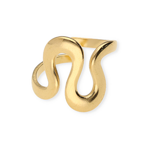 Ringe aus Stainless Steel - Rostfreiem Stahl Wellenf&ouml;rmig Gold