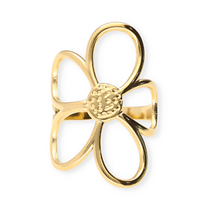 Ringe aus Stainless Steel - Rostfreiem Stahl Blume Gold