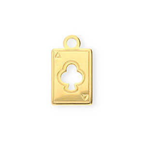 Stainless Steel - Rostfrei Stahl Anh&auml;nger Spielkarte Gold
