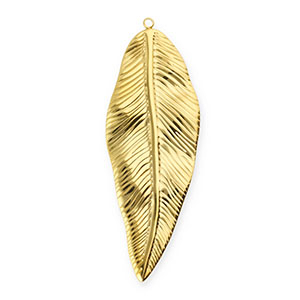 Stainless Steel - Rostfrei Stahl Anh&auml;nger Blatt Gold