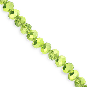 Top Glas Facett Perlen 8x6&nbsp;mm Rondellen Green-pearl shine coating
