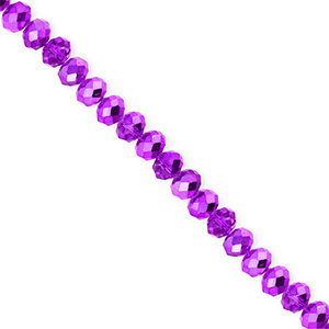 Top Glas Facett Perlen 4x3&nbsp;mm Rondellen Dark purple-pearl shine coating
