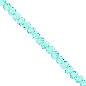 Top Glas Facett Perlen 4x3&nbsp;mm Rondellen Turquoise green