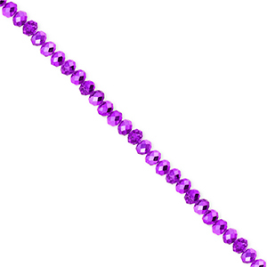 Top Glas Facett Perlen 3x2&nbsp;mm Rondellen Dark purple-pearl shine coating
