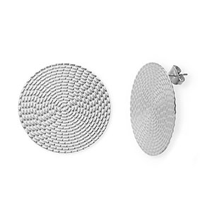 Ohrringe aus Stainless Steel - Rostfreiem Stahl Ohrstecker Rund Silver