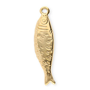 Stainless Steel - Rostfrei Stahl Anh&auml;nger Fisch Gold