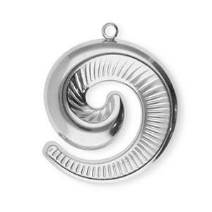 Stainless Steel - Rostfrei Stahl Anh&auml;nger Spirale Silver