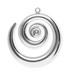 Stainless Steel - Rostfrei Stahl Anh&auml;nger Spirale Silver