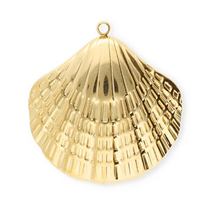 Stainless Steel - Rostfrei Stahl Anh&auml;nger Muschel Gold