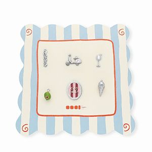 BY31&reg; Eco-brass (nachaltiges Messing) Anh&auml;nger Vorteilspackung (6 St&uuml;ck) Silver-olive green-light pink-red