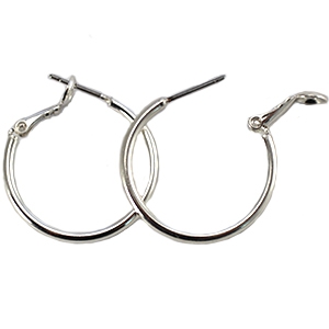 Metall Zubeh&ouml;r DQ Creolen 25mm Silber
