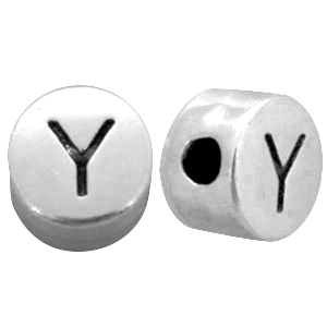 DQ Metall Perlen Buchstabe Y Antik silber (Nickelfrei)