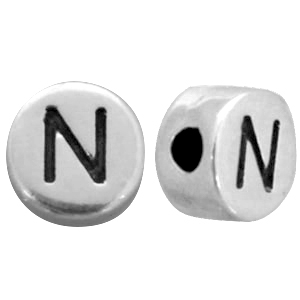 DQ Metall Perlen Buchstabe N Antik silber (Nickelfrei)