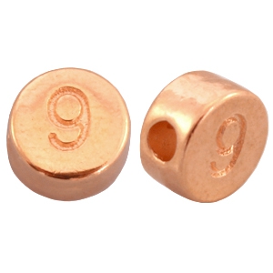 DQ Metall Zahlen Perlen&nbsp;# 9  rosegold (nickelfrei)