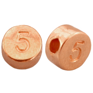 DQ Metall Zahlen Perlen&nbsp;# 5 rosegold (nickelfrei)