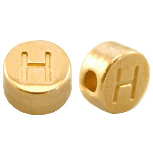 DQ Metall Perlen Buchstabe H Gold (Nickelfrei)