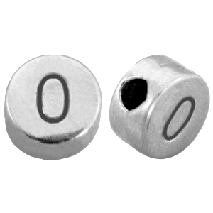 DQ Metall Zahlen Perlen&nbsp;# 0 Antik silber (Nickelfrei)