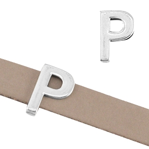 DQ Metall Schieber Buchstabe "P" &Oslash;10.3x2.3mm Antik silber (nickelfrei)