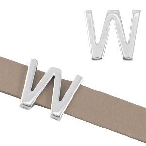 DQ Metall Schieber Buchstabe "W" &Oslash;10.3x2.3mm Antik silber (nickelfrei)