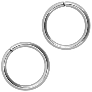 Stainless Steel - Rostfrei Stahl Schmuckzubeh&ouml;r Bindering 6mm Silber