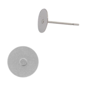 Ohrringe/Ohrstecker aus Stainless Steel - Rostfreiem Stahl f&uuml;r 12mm Cabochon Silber