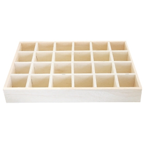 Schmuckdisplay Holz 24-F&auml;cher Natural (nat&uuml;rliche Farbe Holz)