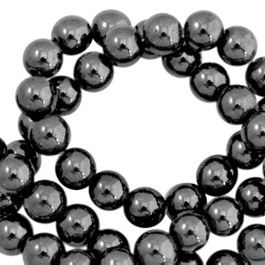 H&auml;matit  Perlen rund 8mm Anthracite grey