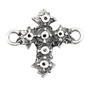 Metall Anh&auml;nger TQ Kreuz Zwischenst&uuml;ck/Fassung Antique silber