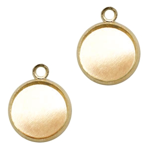Anh&auml;nger Metall Fassung f&uuml;r Cabochon 12mm Gold