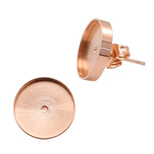 Polaris Steel Ohrringe mit Fassung f&uuml;r 7mm Cabochon/Swarovski SS34 Rosegold