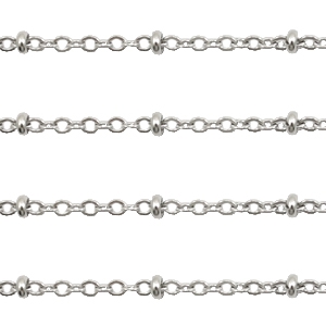 Stainless Steel - Rostfrei Stahl Schmuckzubeh&ouml;r Gliederkette 2mm Silber