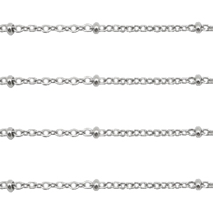 Stainless Steel - Rostfrei Stahl Schmuckzubeh&ouml;r Gliederkette 1.4mm Silber