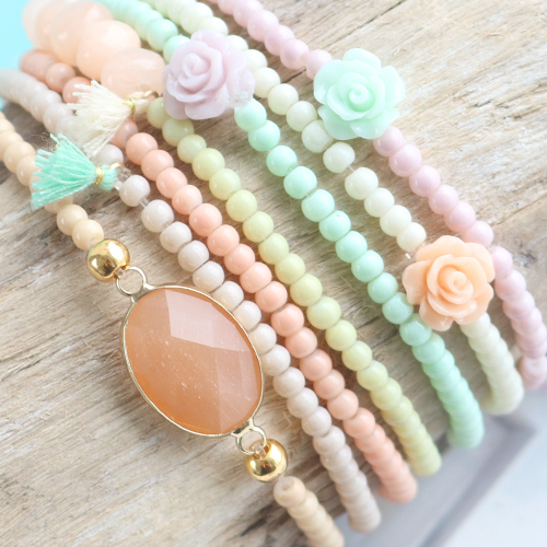 Musthave Armb&auml;nder in Pastell Farben mit opaque Glasperlen