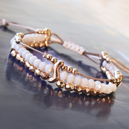 Schmuck Set im Ethno Look aus Metall DQ gemacht in rosegold & Macram&eacute; Band!