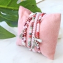 Farbenfrohen Schmuck in zarten rose und gr&uuml;nen T&ouml;nen Facett Perlen