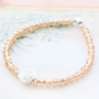 Minimalistischer Blumen Schmuck mit Rosen Perlen und Daisy Blumen Perlen